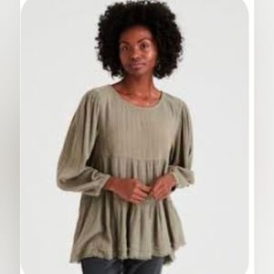 💞Woman Size S American Eagle Long Sleeve Babydoll Top 💞